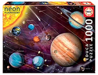 Neon Legpuzzel - 1000 stukjes - Nacht Zonder Licht van Educa, editie Meerkleurig – doos 1 van 3