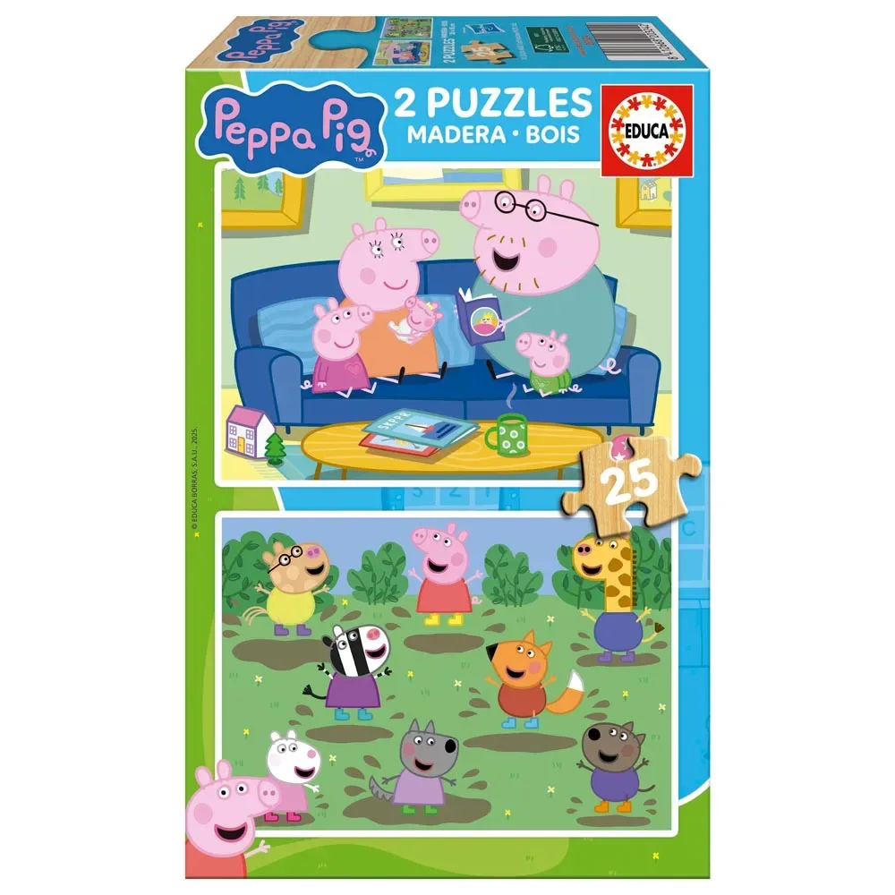 Peppa Pig Puzzel 2x25 Stukken från Educa – kartong