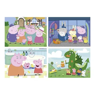 Peppa Pig puzzelset - 4 legpuzzels voor kinderen - 20 tot 80 stukjes. van Educa, editie Meerkleurig – doos 2 van 5