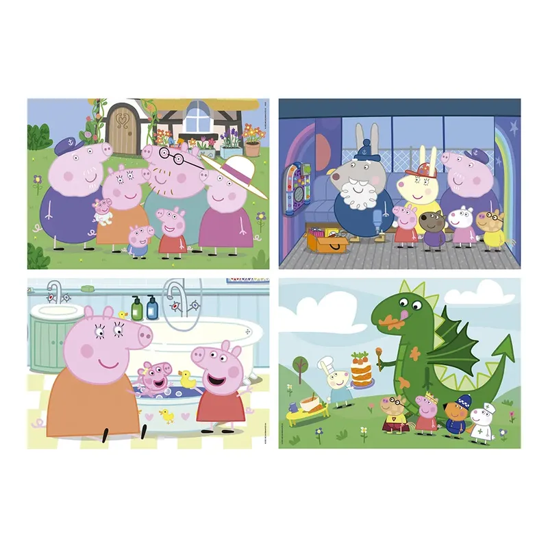 Peppa Pig puzzelset - 4 legpuzzels voor kinderen - 20 tot 80 stukjes. van Educa, editie Meerkleurig – doos 2 van 5