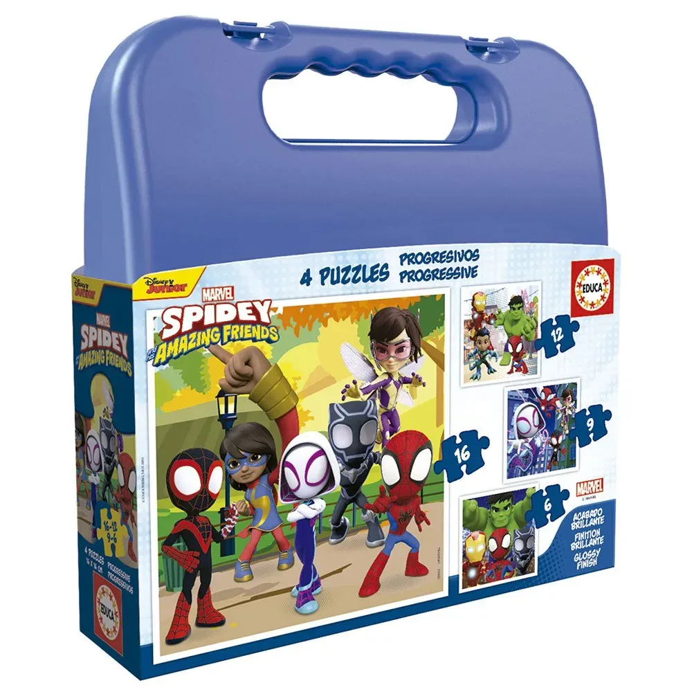 Progressive Spidey & Zijn Geweldige Vrienden 6+9+12+ Legpuzzel 16 Stukken från Educa – kartong