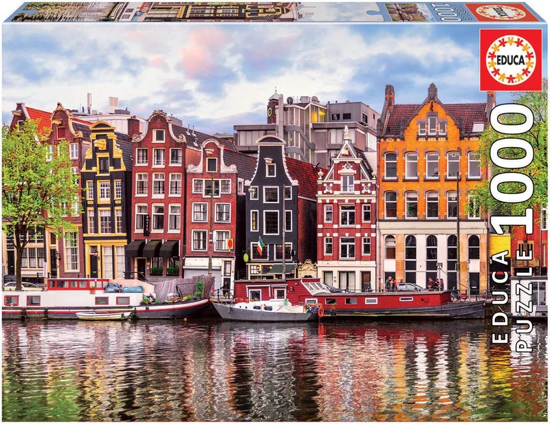Puzzel - 1000 stukjes - Amsterdam - Legpuzzel fra Educa, Flerfarvet-udgave – æske