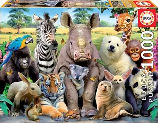 Puzzel - 1000 stukjes - Klasfoto - Dierenfoto - Legpuzzel van Educa, editie Meerkleurig – doos 1 van 2