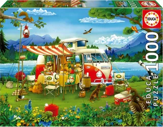 Puzzel - 1000 stukjes - Vakantie op het platte land - Legpuzzel fra Educa, Flerfarvet-udgave – æske 1 af 2