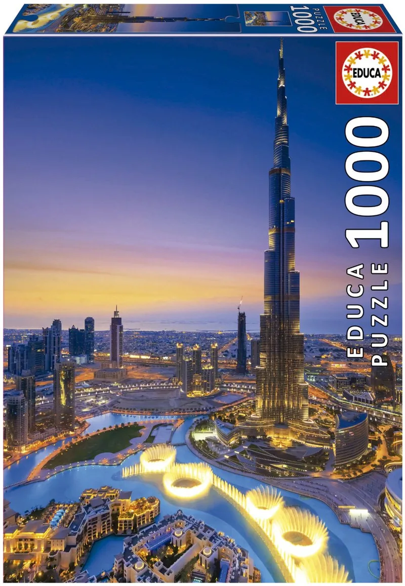 puzzel - 1000 stuks - Buri Khalifa van Educa, editie Meerkleurig – doos