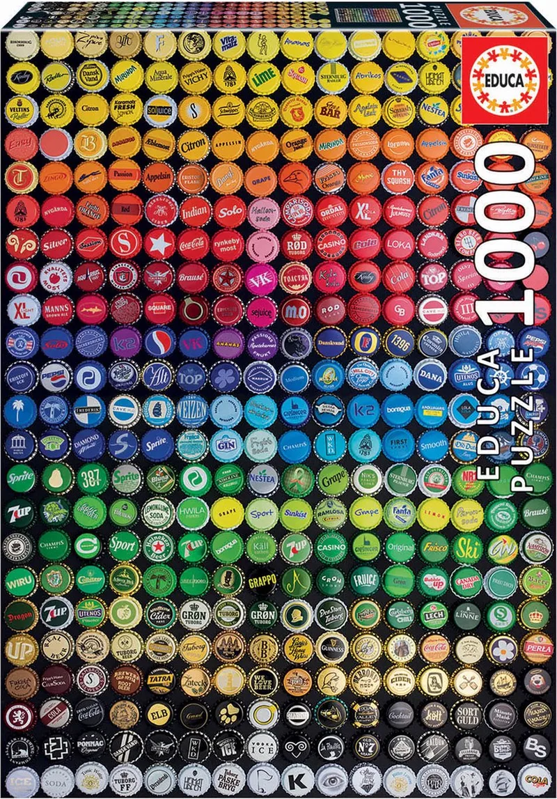 puzzel - 1000 stuks - COLLAGE KROONKURKEN van Educa, editie Meerkleurig – doos
