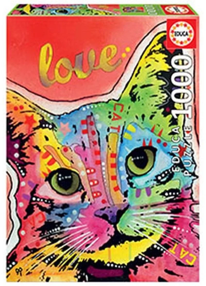 puzzel - 1000 stuks - Dean Russo - Tilt Cat love van Educa, editie Meerkleurig – doos