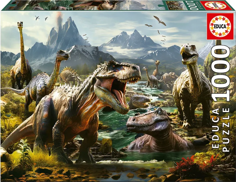 puzzel - 1000 stuks - DINOS from Educa, Multicolour edition – box