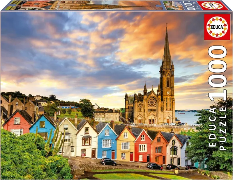 puzzel - 1000 stuks - IERLAND KATHEDRAAL DE COBH van Educa, editie Meerkleurig – doos 1 van 6