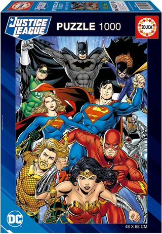 puzzel - 1000 stuks - JUSTICE LEAGUE from Educa, Multi-coloured edition – box 1 of 3