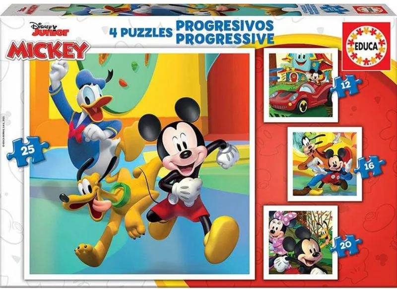 puzzel - 12 , 16 , 20 , 25 stuks - MICKEY EN FRIENDS de Educa, édition Multicolore – boîte