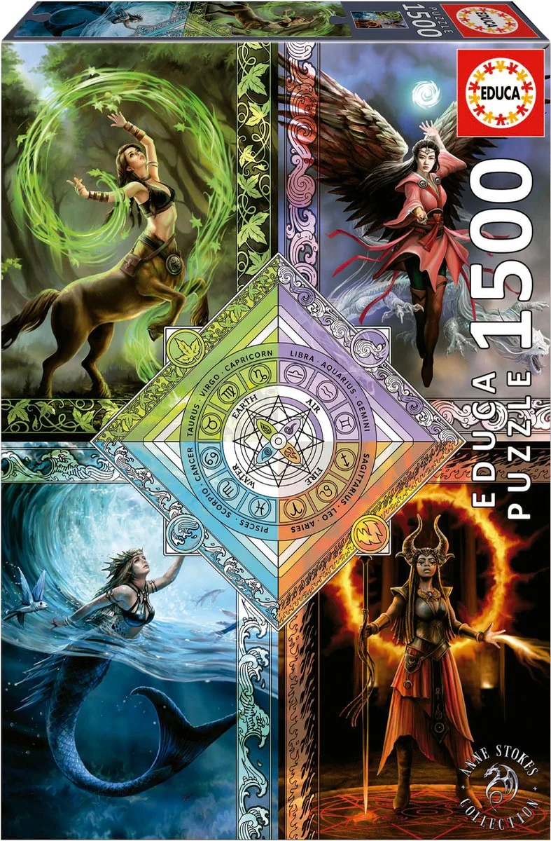 puzzel - 1500 stuks - ELEMENTAL MAGIC STAR CHART ANNE STOKES de Educa, édition Multicolore – boîte