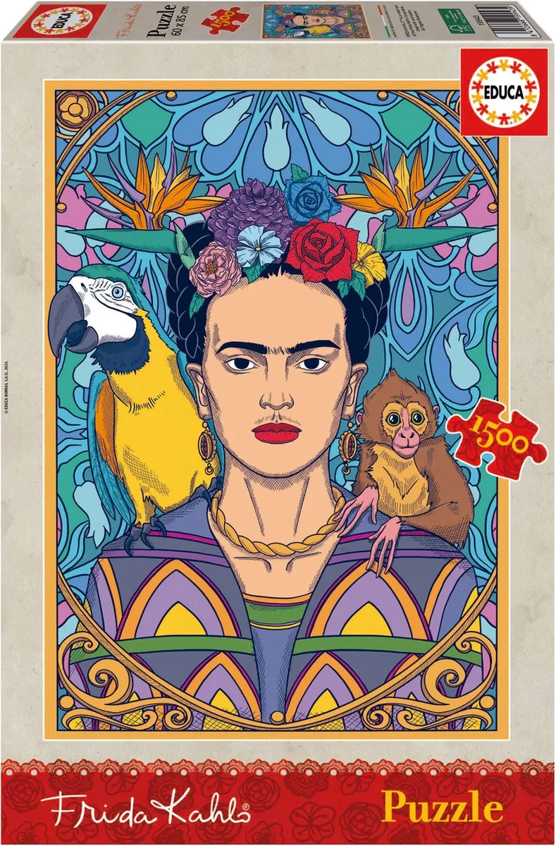 puzzel - 1500 stuks - FRIDA KAHLO van Educa, editie Meerkleurig – doos 1 van 6