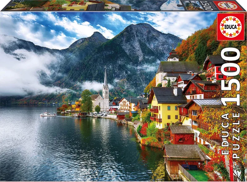 puzzel - 1500 stuks - Hallstadt Oostenrijk van Educa, editie Meerkleurig – doos