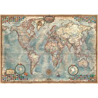puzzel - 1500 stuks - Politieke wereldkaart van Educa, editie Meerkleurig – doos 2 van 2