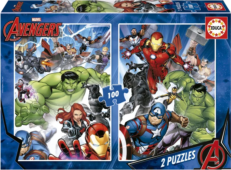 puzzel - 2 x 100 stuks - Avengers from Educa, Multicolour edition – box 1 of 2