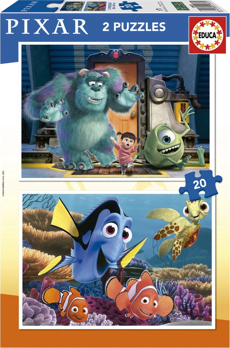 puzzel - 2 x 20 stuks - Pixar van Educa, editie Meerkleurig – doos
