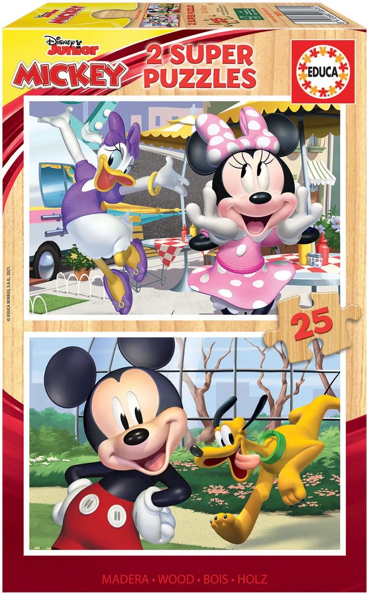 puzzel - 2 x 25 stuks - Mickey & Friends from Educa, Multicolour edition – box