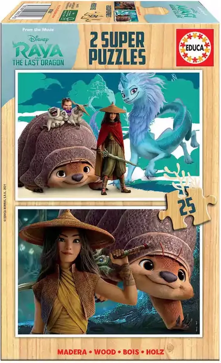 puzzel - 2 x 25 stuks - RAYA EN DE DRAAK från Educa – kartong