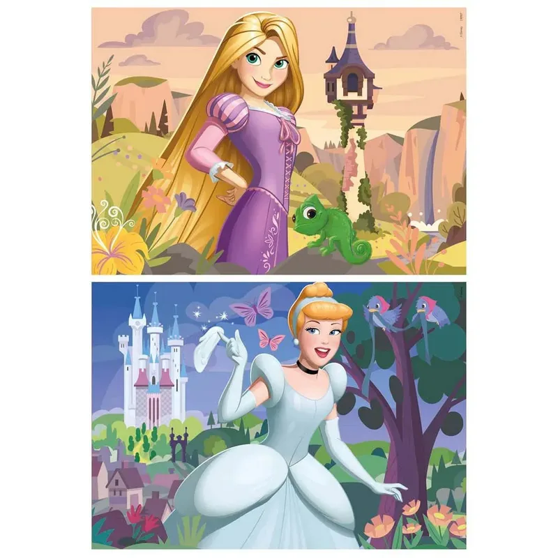Puzzel 2 x 48 Stukjes - Tangled / Assepoester de Educa – boîte 3 sur 4