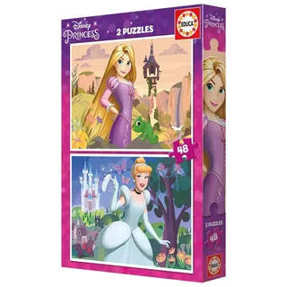 Puzzel 2 x 48 Stukjes - Tangled / Assepoester de Educa – boîte 2 sur 4
