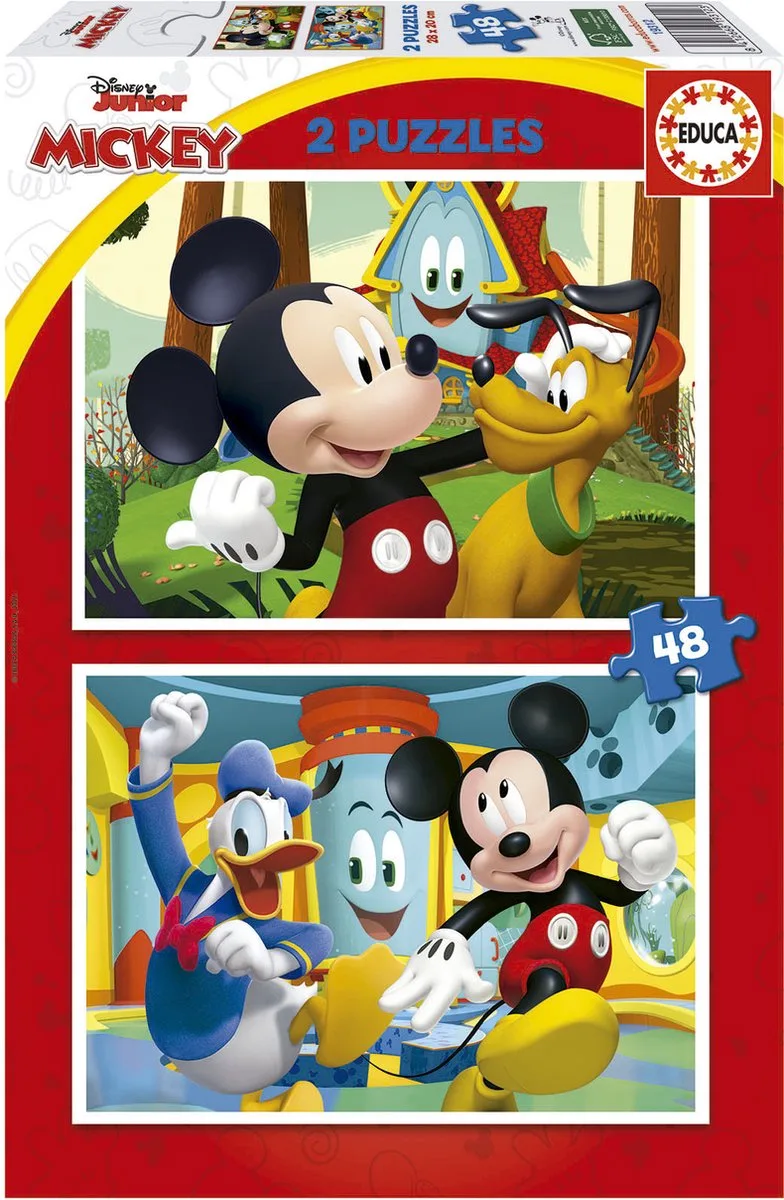 puzzel - 2 x 48 stuks - MICKEY EN VRIENDEN DISNEY de Educa, édition Multicolore – boîte