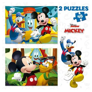 puzzel - 2 x 48 stuks - MICKEY EN VRIENDEN DISNEY van Educa, editie Meerkleurig – doos 3 van 3