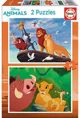 puzzel - 2 x 48 stuks - THE LION KING van Educa, editie Meerkleurig – doos 1 van 2