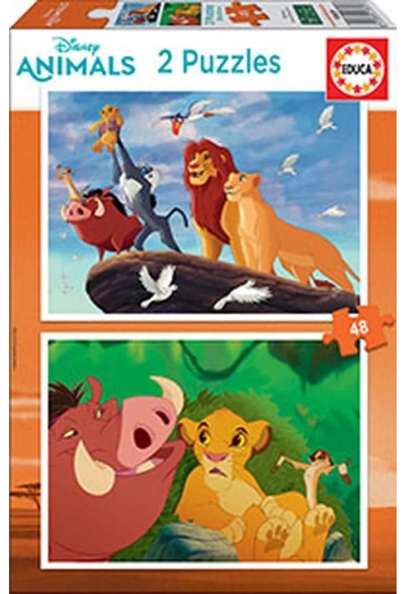 puzzel - 2 x 48 stuks - THE LION KING van Educa, editie Meerkleurig – doos 1 van 2