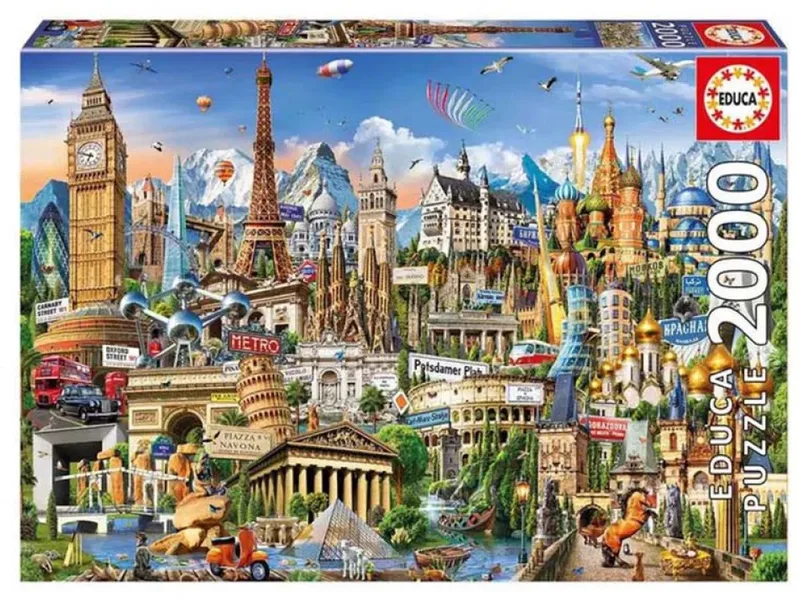 Puzzel - 2000 Stukjes - Europa - Legpuzzel van Educa, editie Meerkleurig – doos 1 van 2