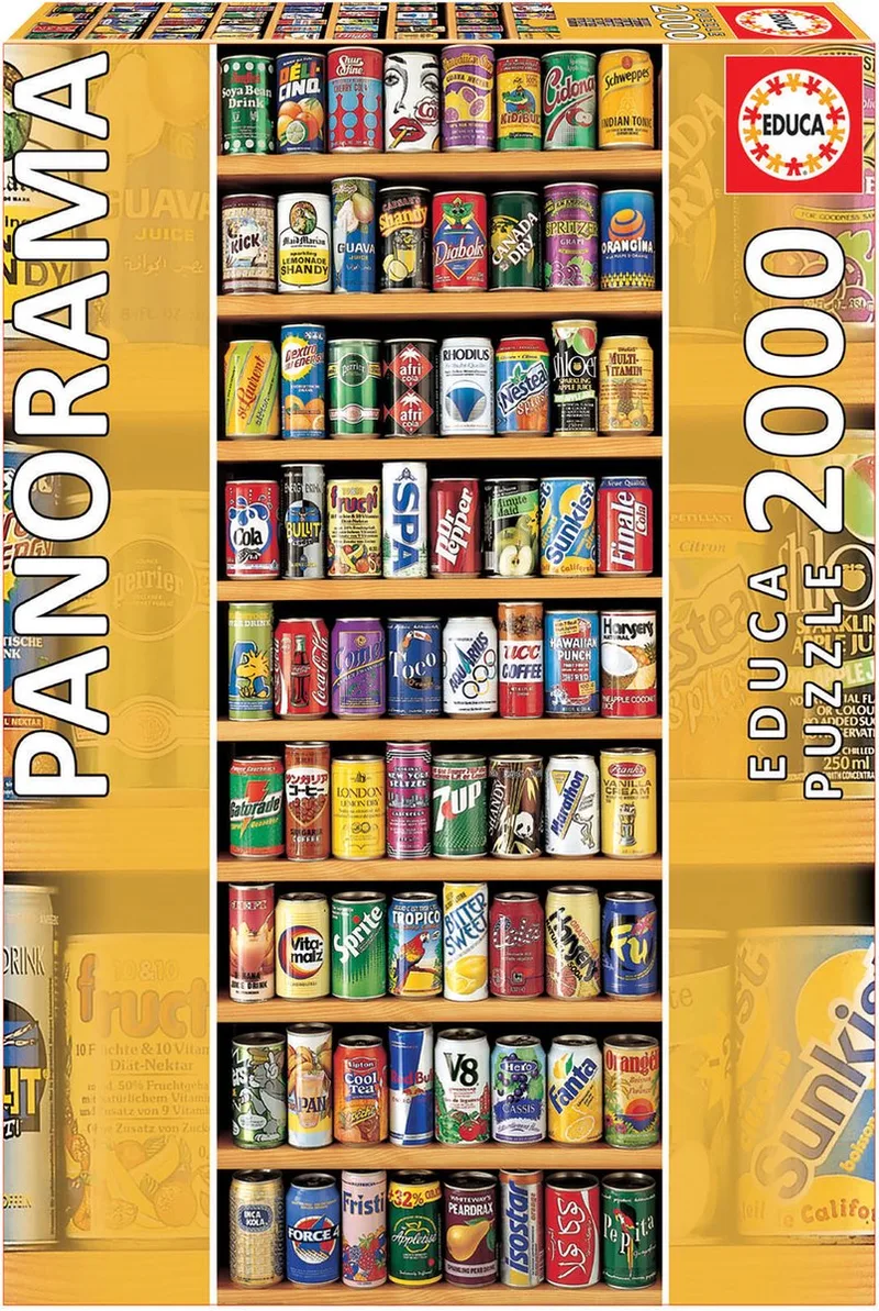 puzzel - 2000 stuks - Blikjes frisdranken van Educa, editie Meerkleurig – doos