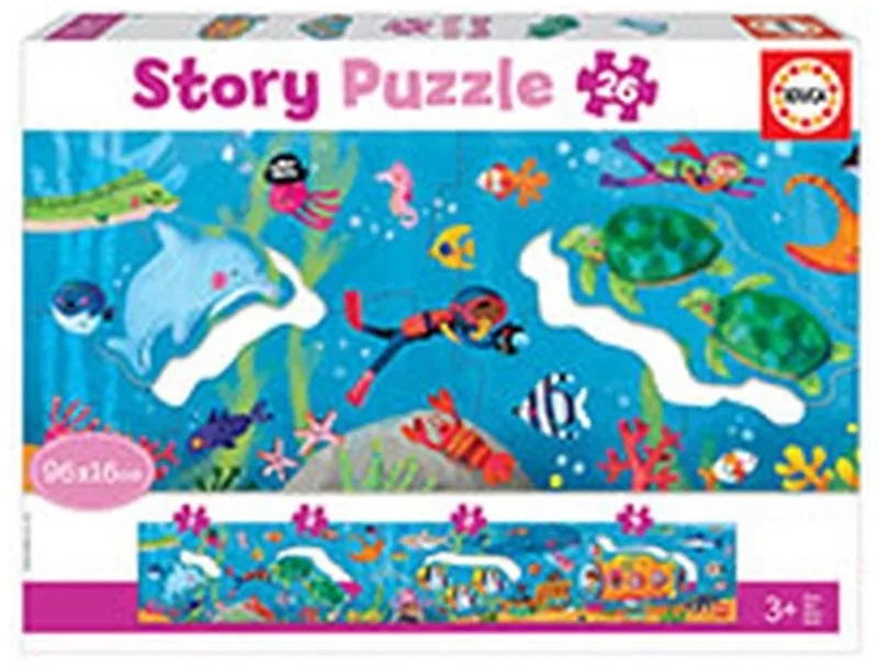 puzzel - 26 stuks - Submarine World van Educa, editie Meerkleurig – doos