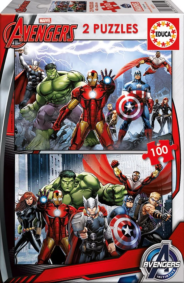puzzel - 2x100 stuks - Avengers van Educa, editie Meerkleurig – doos 1 van 3