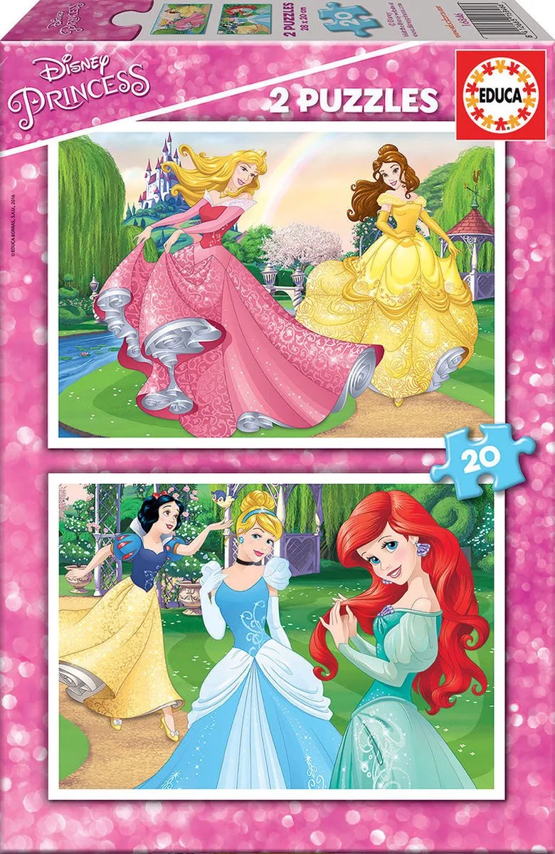 Puzzel - 2x20 stukjes Disney Princess van Educa, editie Meerkleurig – doos