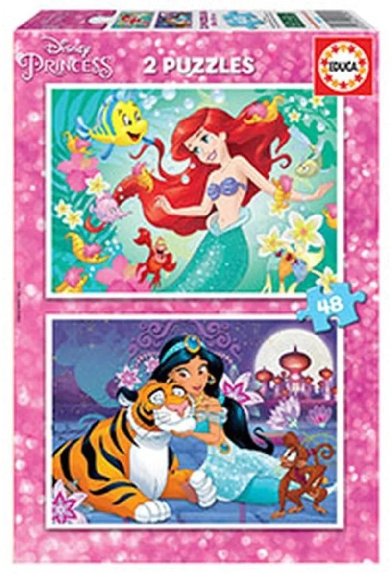 puzzel 2x48 stukjes - Disney Prinsessen van Educa, editie Meerkleurig – doos