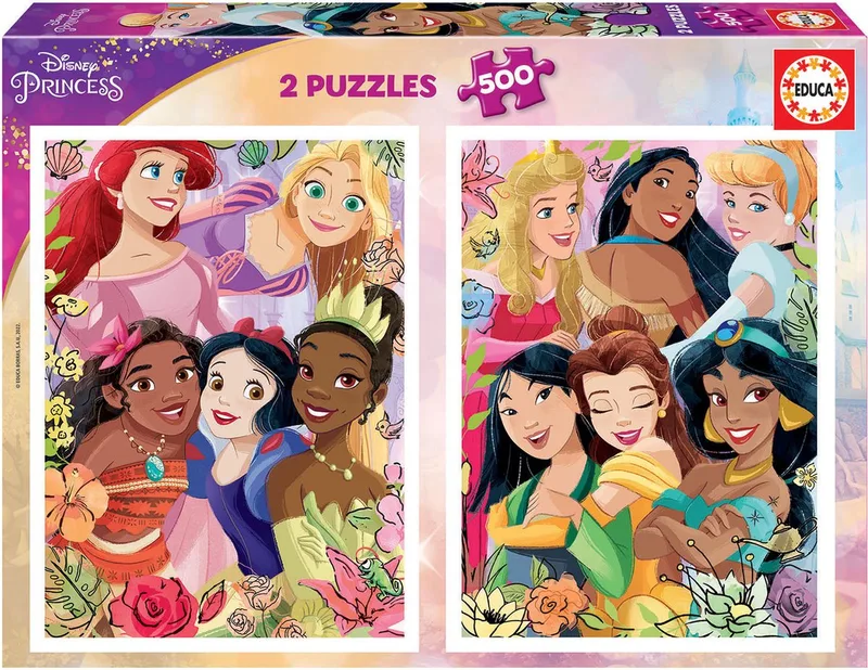 puzzel 2x500 stuks - Disney Prinsessen van Educa, editie Meerkleurig – doos