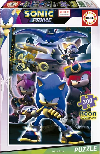 puzzel - 300 stuks - NEON SONIC de Educa, édition Multicolore – boîte 1 sur 2