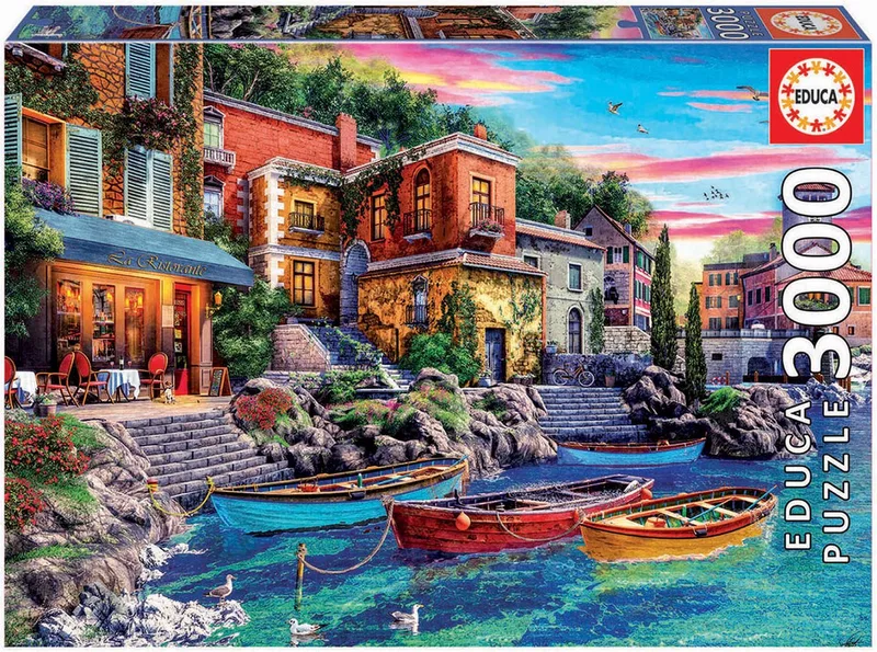 Puzzel - 3000 stukjes - Zonsondergang in Como - Legpuzzel from Educa, Multicolour edition – box