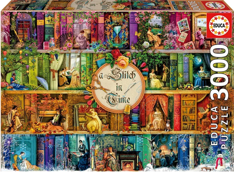 puzzel - 3000 stuks - A STITCH IN TIME from Educa, Multicolour edition – box 1 of 2