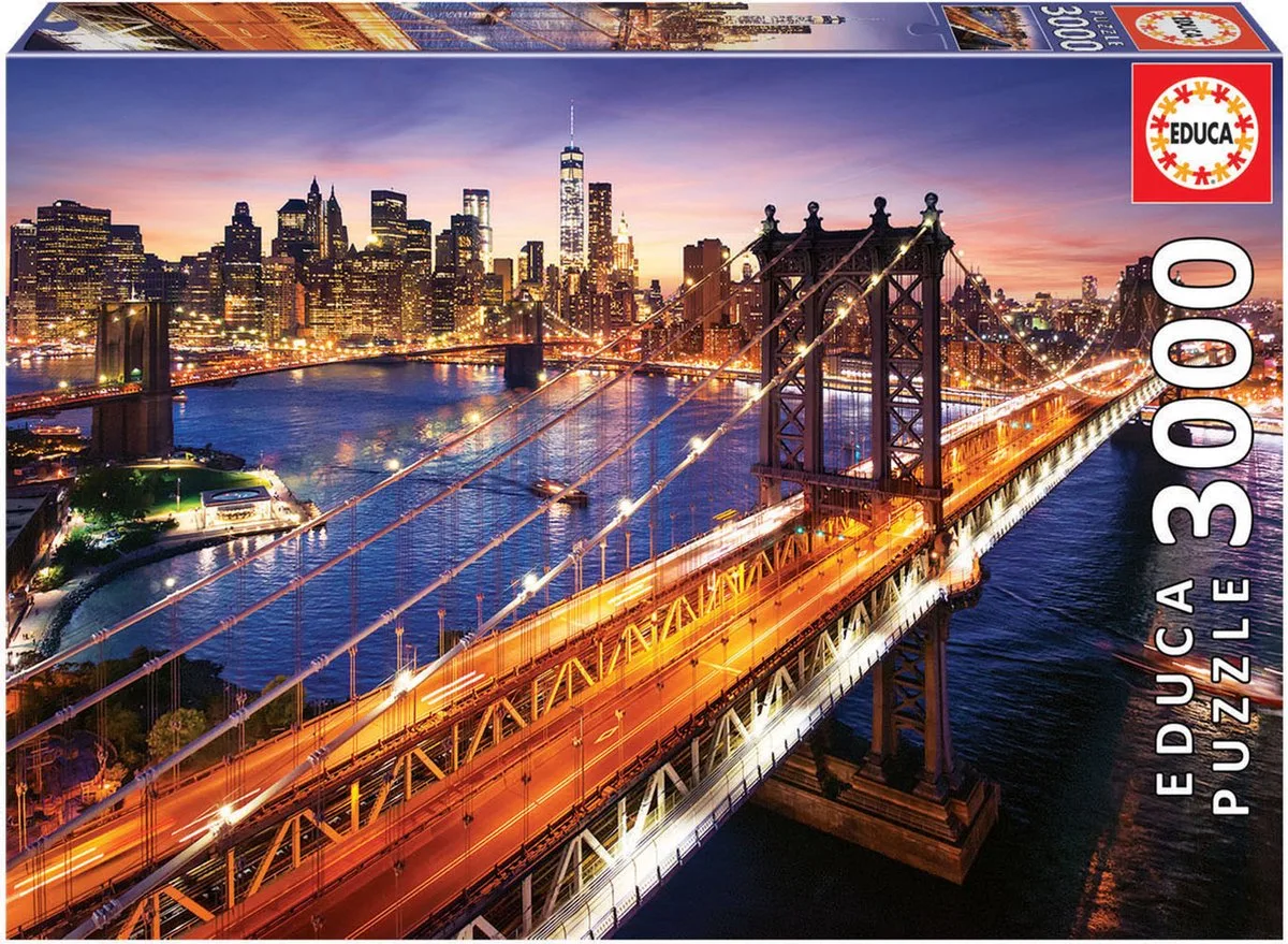 puzzel - 3000 stuks - MANHATTAN from Educa, Multicolour edition – box