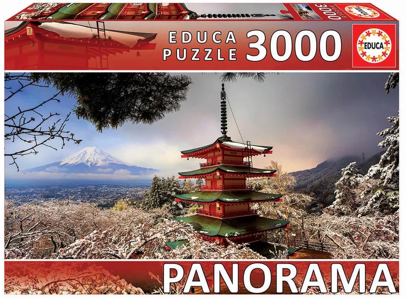 puzzel - 3000 stuks - Mount Fuji & Chureito Pagoda van Educa, editie Meerkleurig – doos