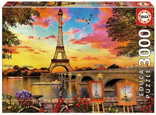puzzel - 3000 stuks - Zonsondergang in Parijs from Educa, Multicolour edition – box 1 of 2