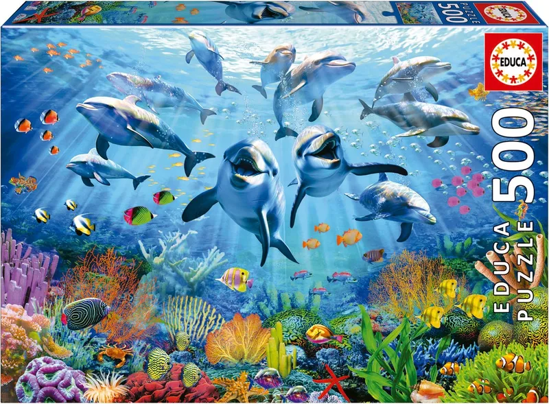 puzzel 500 stukjes Feest onder water van Educa, editie Meerkleurig – doos