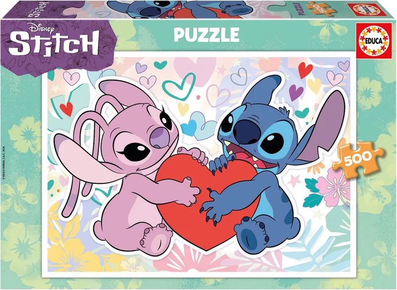Puzzel - 500 stukjes - Stitch Disney - Legpuzzel van Educa, editie Meerkleurig – doos