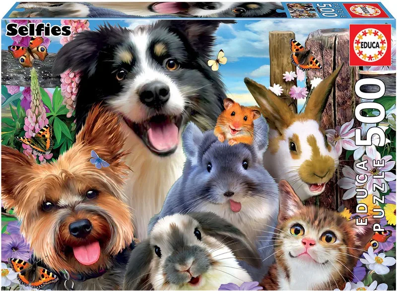 puzzel - 500 stuks - FUNNY SELFIE from Educa, Multicolour edition – box
