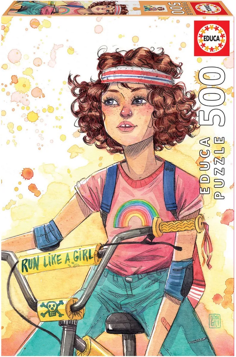 puzzel - 500 stuks - RUN LIKE A GIRL de Educa, édition Multicolore – boîte