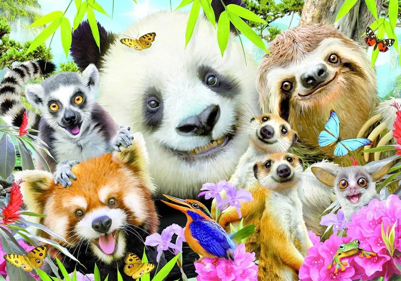 puzzel Black Eyed Friends Selfie 300 stukjes dieren. de Educa, édition Multicolore – boîte