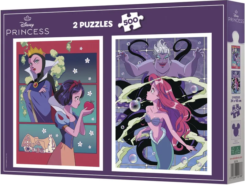 puzzel Disney Villains & Princess 2x500 stukjes karton. from Educa, Multicolour edition – box