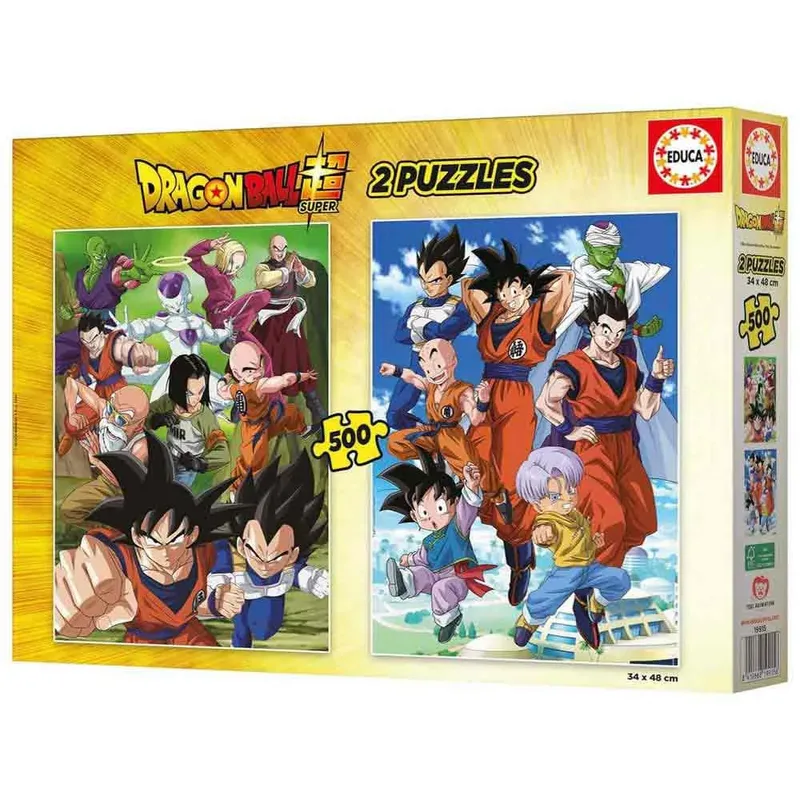 Puzzel- Dragon Ball - 2 x 500 stukjes - Legpuzzel voor volwassenen fra Educa, Flerfarvet-udgave – æske 2 af 3