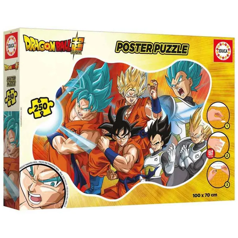 puzzel Dragon Ball poster - 250 stukjes - grote cartoon puzzel. from Educa, Multicolour edition – box 2 of 4